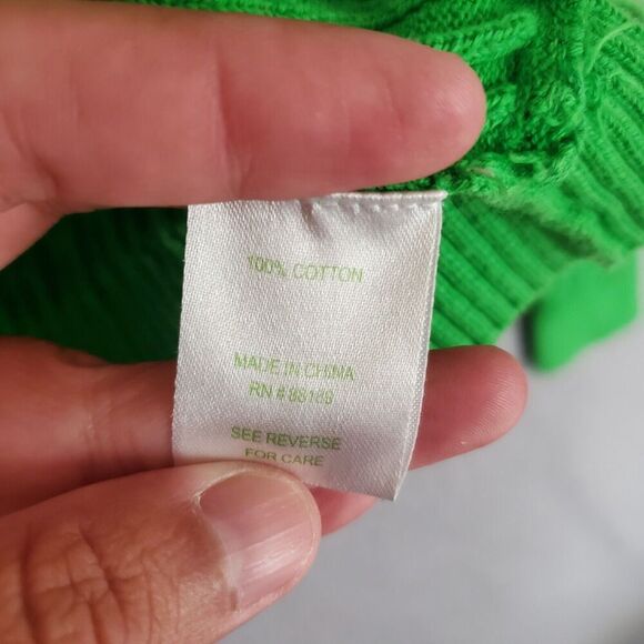 Lilly Pulitzer Women's Small Green Long Sleeve V Neck Cable Knit Sweater S - Picture 7 of 8